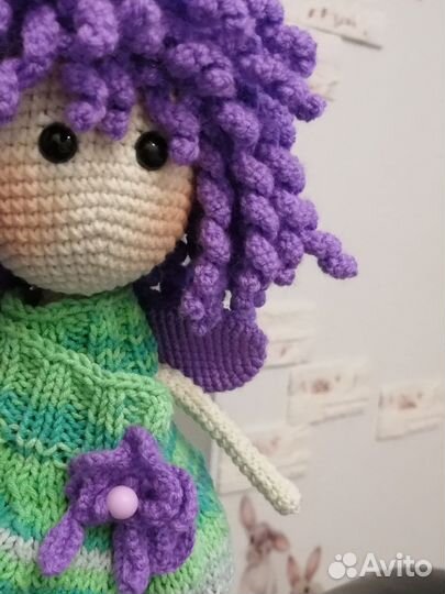 Вязаные игрушки ручной работы кукла