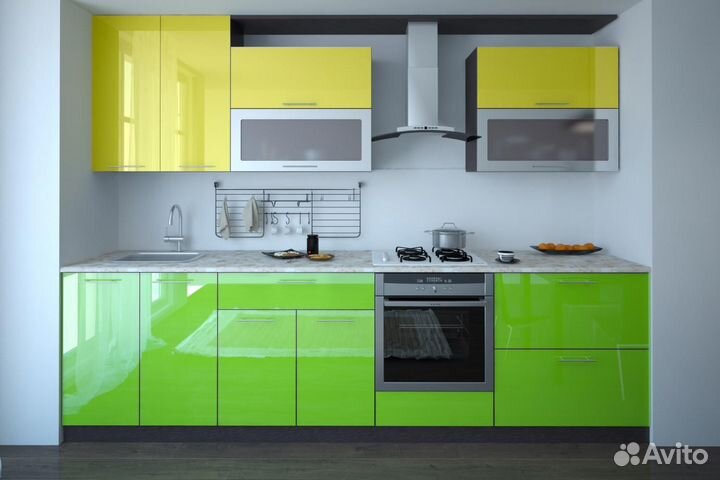 Кухонная мебель разные цвета фасадов