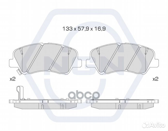 Колодки тормозные дисковые керамические перед