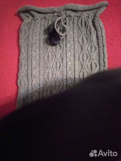 Шапка и капор в наборе, цвет хаки, темно- болотног