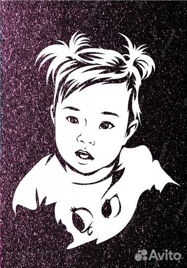 Портрет блестками флип флоп картины