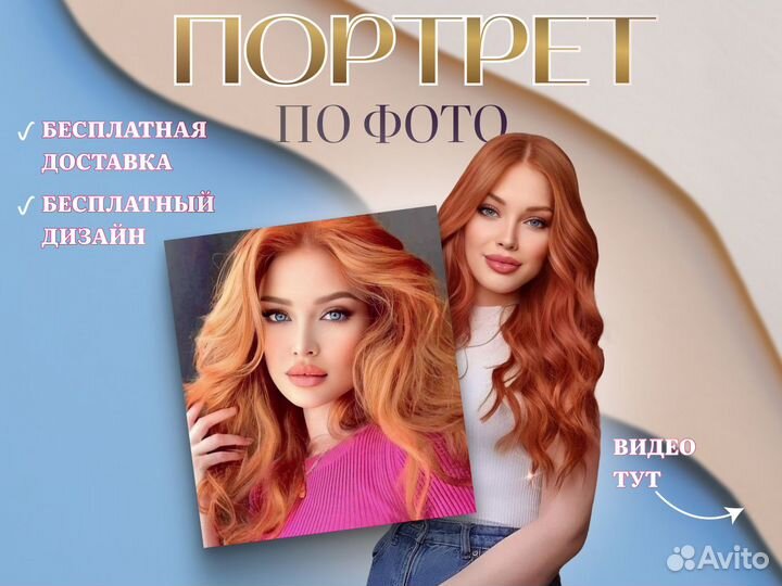 Портрет по фото на холсте