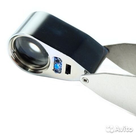 Лупа 40Х 25мм+ подсветка+ Ультрафиолет