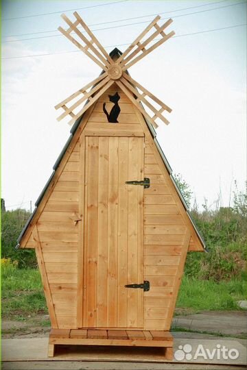 Уличный туалет деревянный Х121