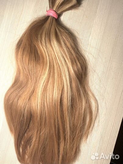 Волосы детские срез 42см блонд