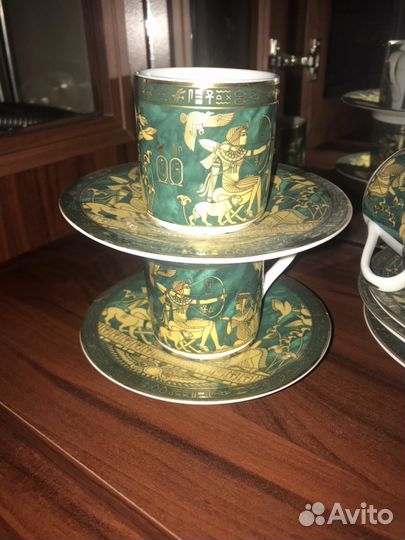 Комплект чашек с блюдцем, кофейных. 6 шт. Фарфор