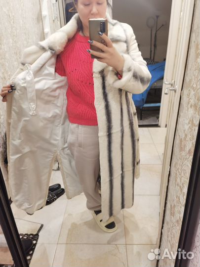 Шуба натуральный мех 46 48 длинная, торг