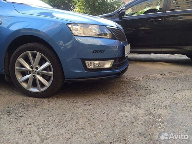 Сплиттер переднего бампера Skoda Rapid