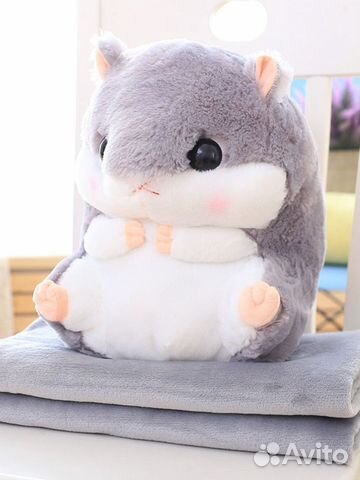 Хомяк 3 в 1 с пледом, серый