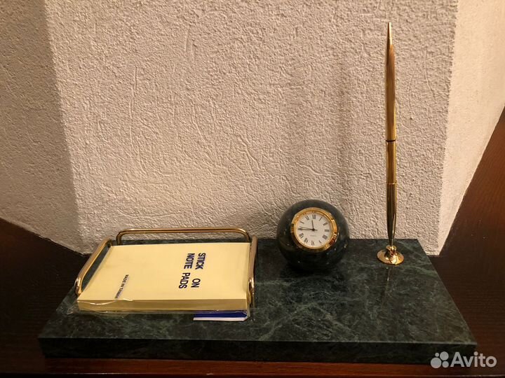 Настольный набор(зелёный мрамор)