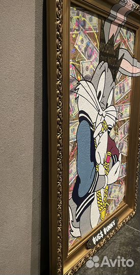 Стильная современная картина в раме Багс Банни