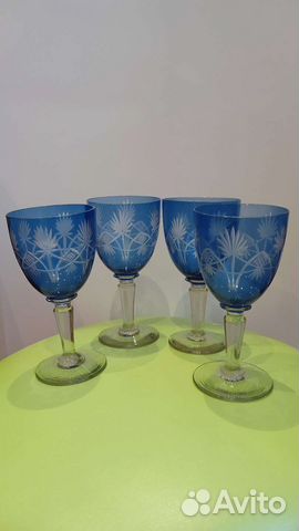 Фужеры из синего хрусталя