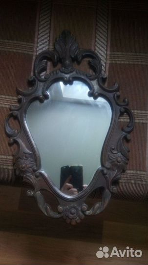 Зеркало настенное овальное в литой раме под бронзу