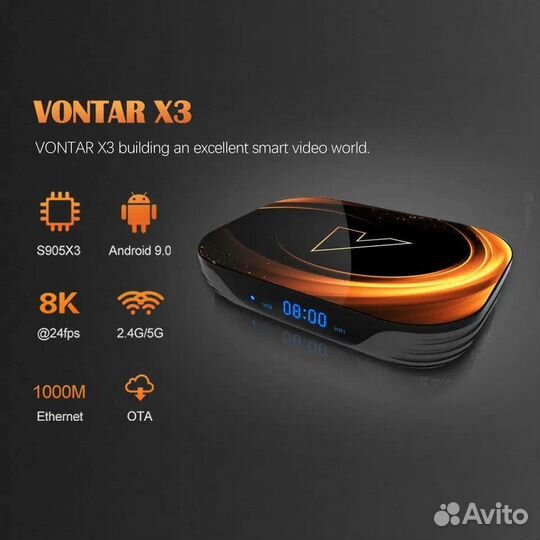 Smart приставка Vontar X3/X1/H96 max Фильмотека+TV