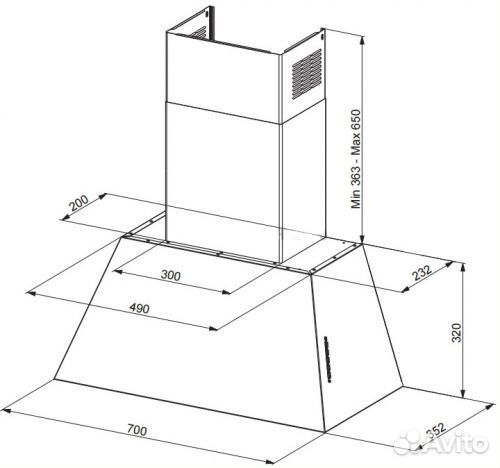 Вытяжка faber 110.0456.177 faber chloe EV8P OB A70