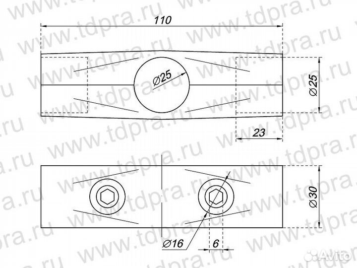 Крепеж прямой (z25+z25) UNO3.200, хром