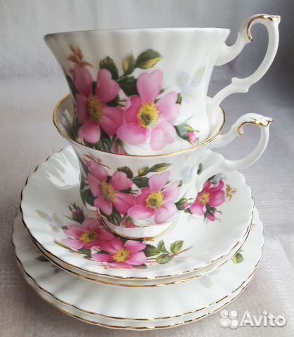 Royal Albert Prairie Rose два комплекта-тройки