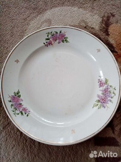 Тарелка фарфоровая большая 34,5 см Дулево