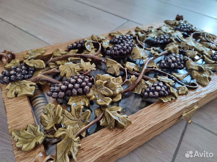 Нарды ручной работы со стеклом