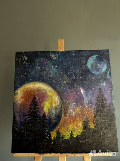 Интерьерная картина акрилом космос