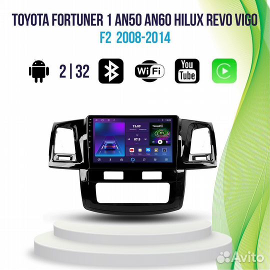 Магнитола Toyota Fortuner 1 AN50 AN60 hilux Revo V