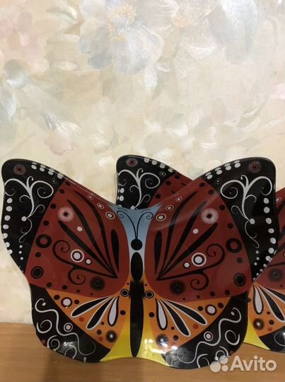 Тарелки бабочка стекло