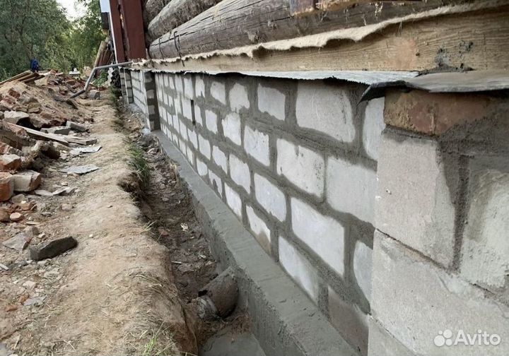 Подъем дома, замена венцов, замена фцндамента