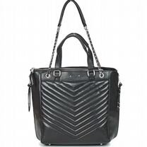 Кожаная стеганая сумка-тоут Ikks 1440 L черная, Москва