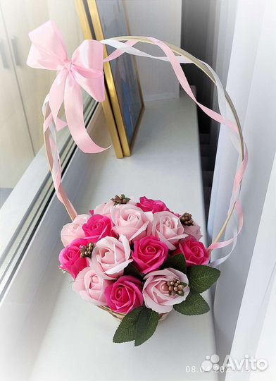 Букет из мыльных роз