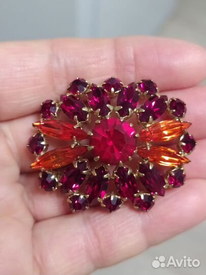 Брошь винтажная чехия