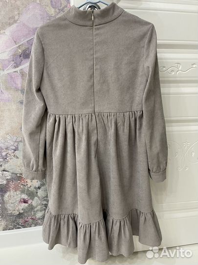 Школьная форма серая (платье, блузка и кардиган)