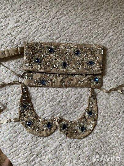 Воротник и клатч с вышивкой