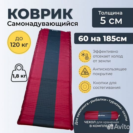 Самонадувающийся коврик матрас туристический chano