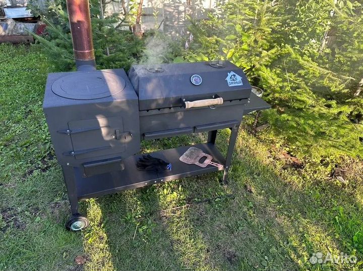 Мангал с печью под казан