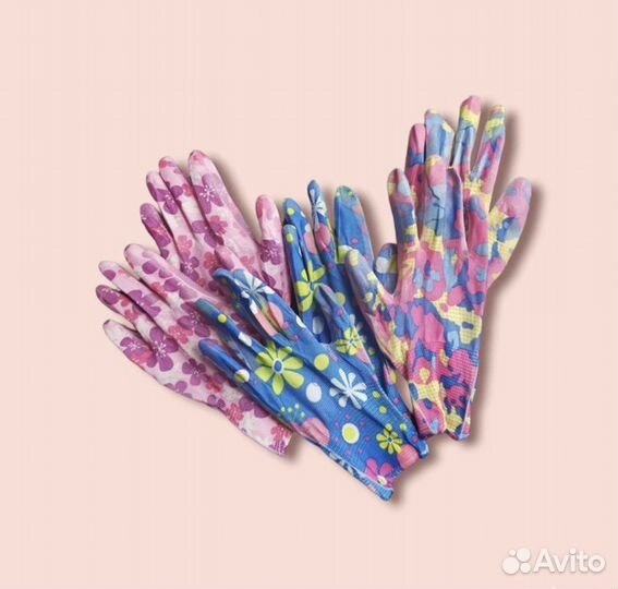 Садовые перчатки с нитриловым покрытием 12 пар