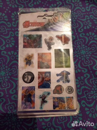 Наклейки/тату мстители, человек паук