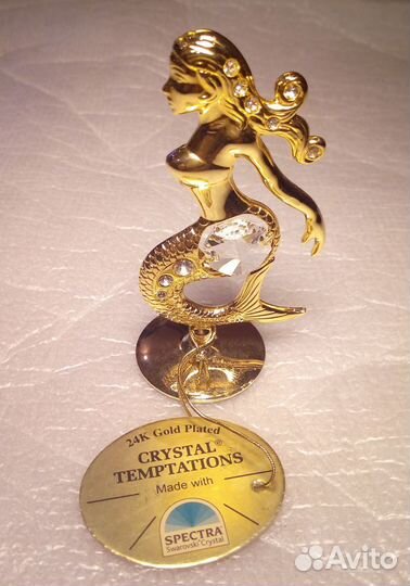 Русалка позолоченная с хрусталиками Swarovski