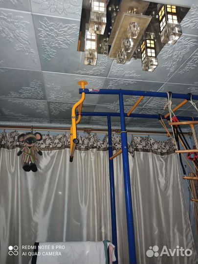 Шведская стенка с турником, лестницей, канатом