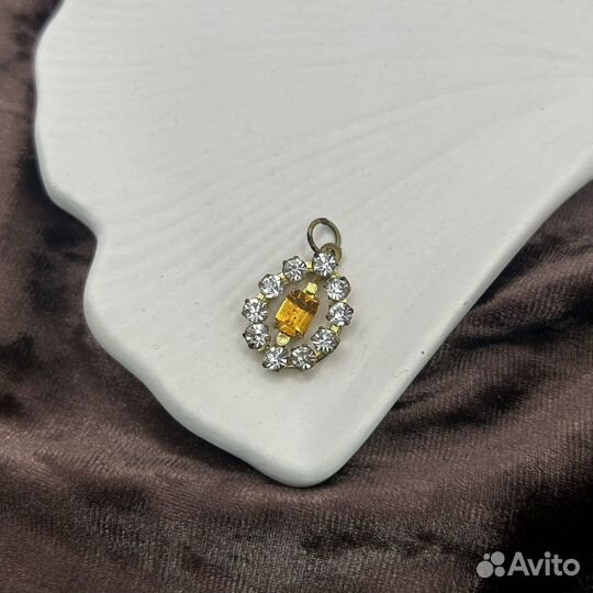 Винтажный позолоченный кулон времён СССР, Чехия