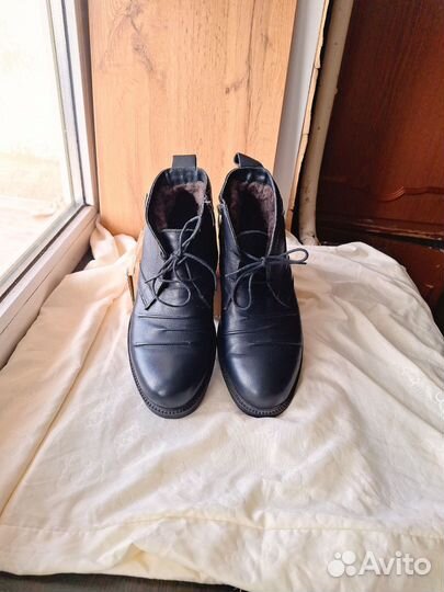 Ботинки мужские классические зимние кожаные