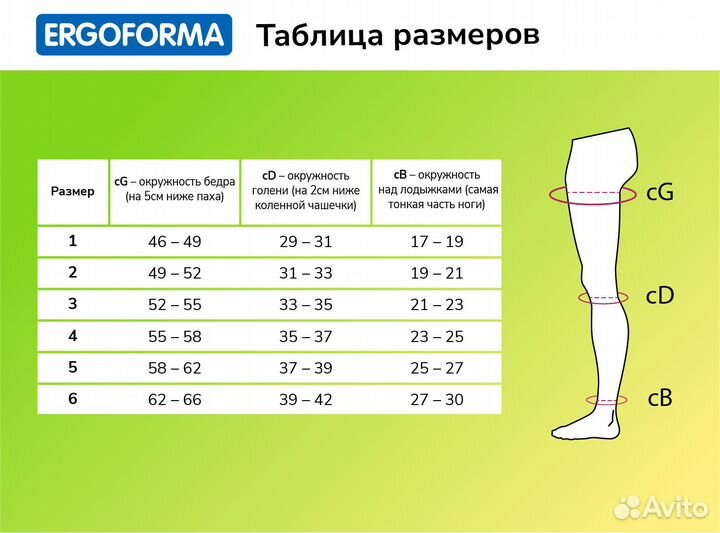 Компрессионные чулки Ergoforma все размеры 2 класс