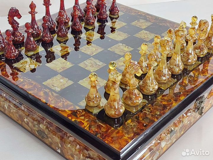 Шахматы янтарные арт.000143