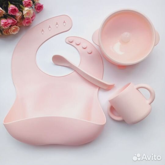 Новая детская силиконовая посуда на присоске