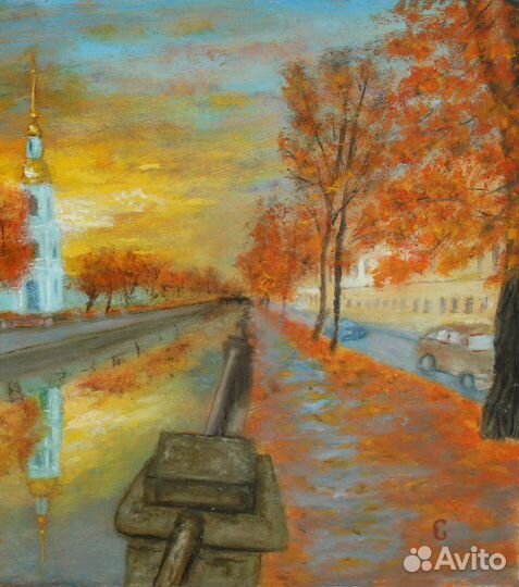 Картина маслом осень