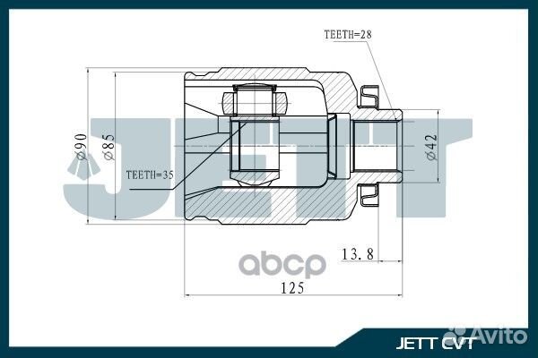 ШРУС внутренний jett V40-4063 188-00242 V40-40