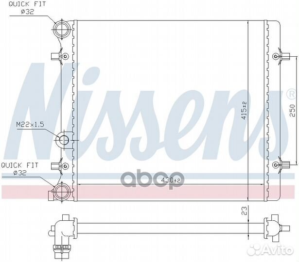 Радиатор 1J0121253AM 641011 Nissens