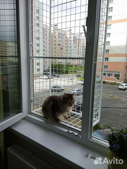 Балкончик для кошки, решётка антикошка