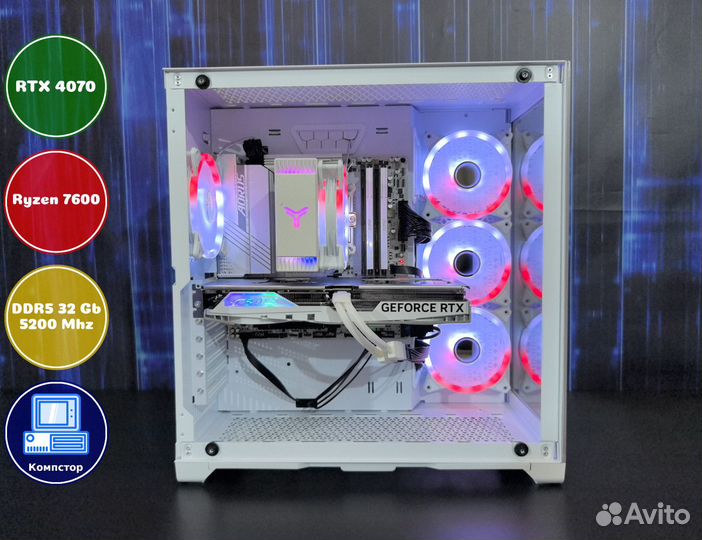 Игровой пк новый AMD7600-RTX4070-32DDR5-MFW620-A620