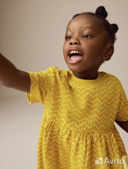 Платье желтое летнее next, 104, 110, 116, 122