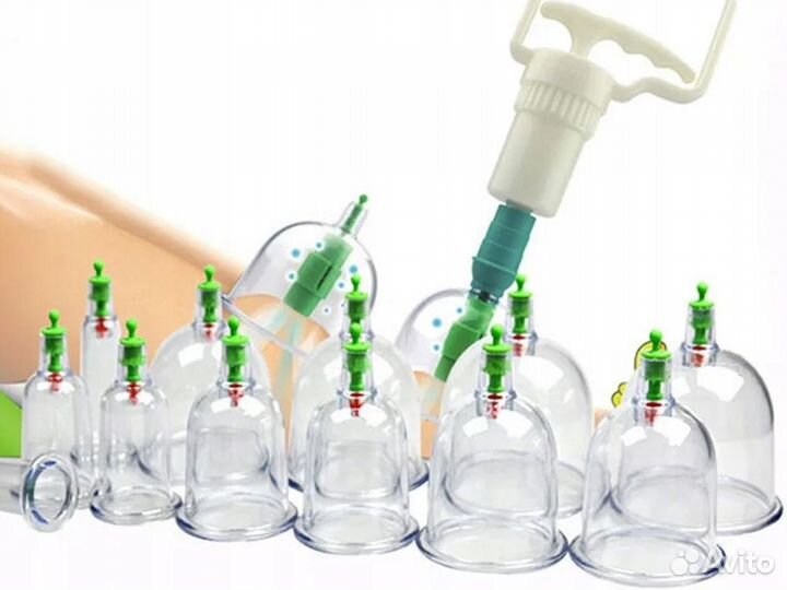 Вакуумные массажные антицеллюлитные банки 12шт